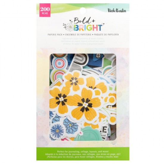 Vicki Boutin - Éphéméra collection «Bold + Bright Paperie Pack» 200 pièces